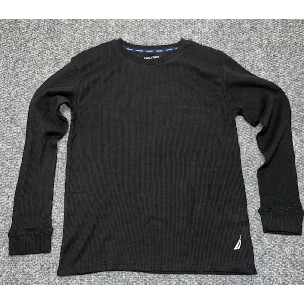 Nautica Men's XL Black Thermal Base Layer‎ Top Long Sleeve